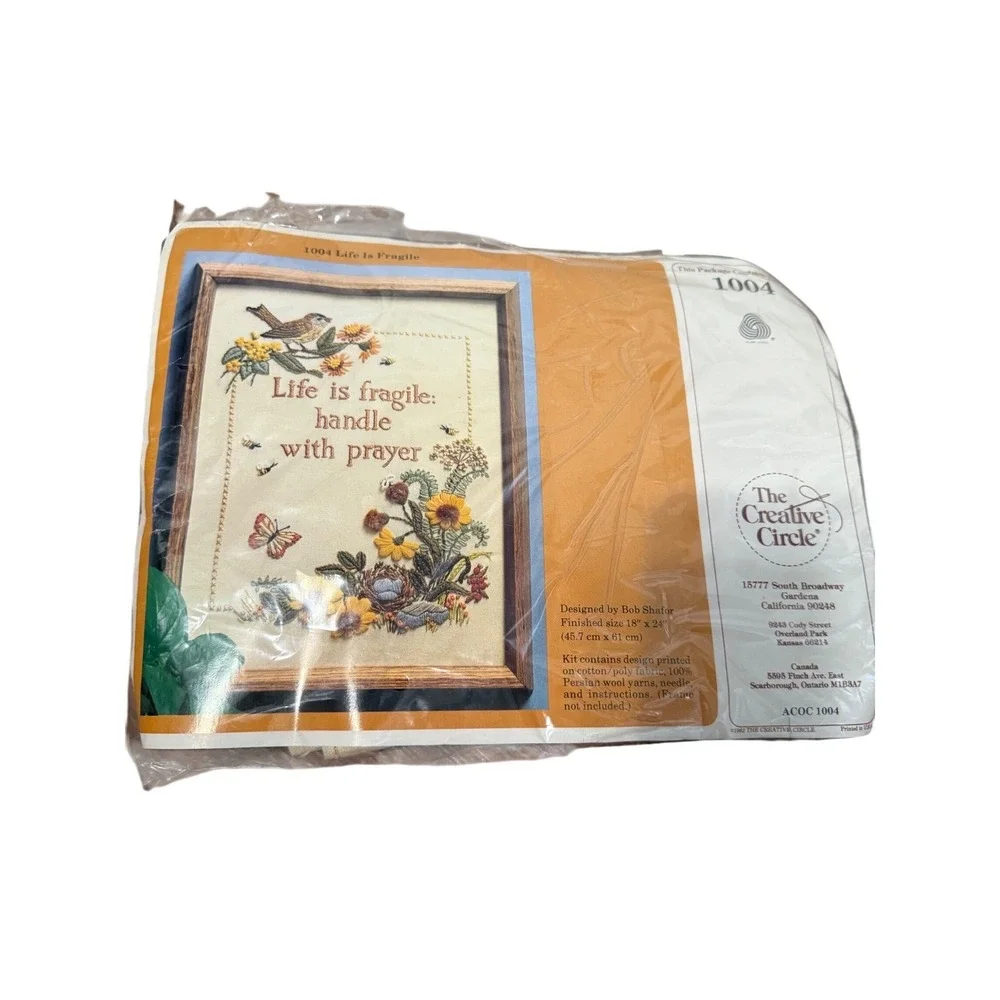 The Creative Circle 1004 Life is Fragile Cross Stitch Kit Designed by Bob Shafor
